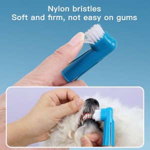 TPR Dog Finger Toothbrush Set Pet Dog Multi Sided Soft Bristled Toothbrush Toothpaste Sets