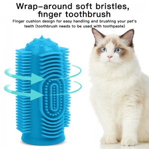 TPR Dog Finger Toothbrush Set Pet Dog Multi Sided Soft Bristled Toothbrush Toothpaste Sets