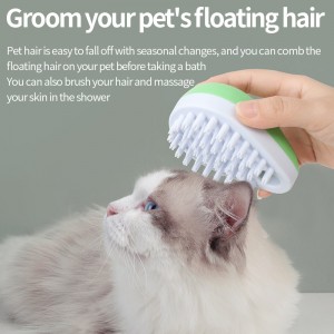 Dog Shampoo Brush Scrubber Pet Washing Comb Dog Bath Brush With Soap Dispenser TPR Massage Grooming Shower Brush
