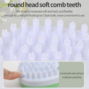 Dog Shampoo Brush Scrubber Pet Washing Comb Dog Bath Brush With Soap Dispenser TPR Massage Grooming Shower Brush