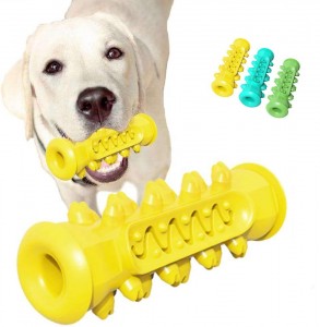 Juguete para masticar con cepillo de dientes para actividad de perro mascota de goma para limpieza de dientes