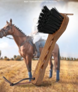 Wood Hoof Pick with Brush Horse Grooming Equipment Too