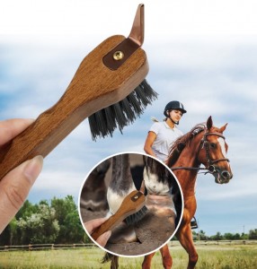 Wood Hoof Pick with Brush Horse Grooming Equipment Too
