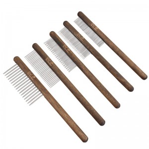 Wooden Handle Pet Grooming Hair Comb