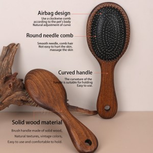 Wooden Hanging Horse Mane and Tail Brush Pet Grooming Brush