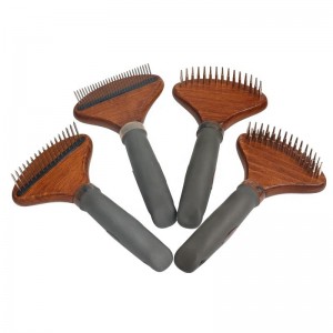 Wooden Pet Metal Needle Comb