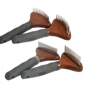 Wooden Pet Metal Needle Comb