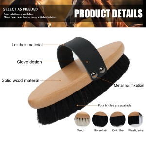 Wooden Soft Goat Hair Brush Horse Tail Mane Comb Horse Racing Care Comb Brush for Horse