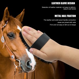 Wooden Soft Goat Hair Brush Horse Tail Mane Comb Horse Racing Care Comb Brush for Horse