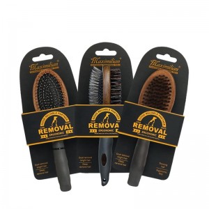 Brosse de massage en poils de chat en bois double face