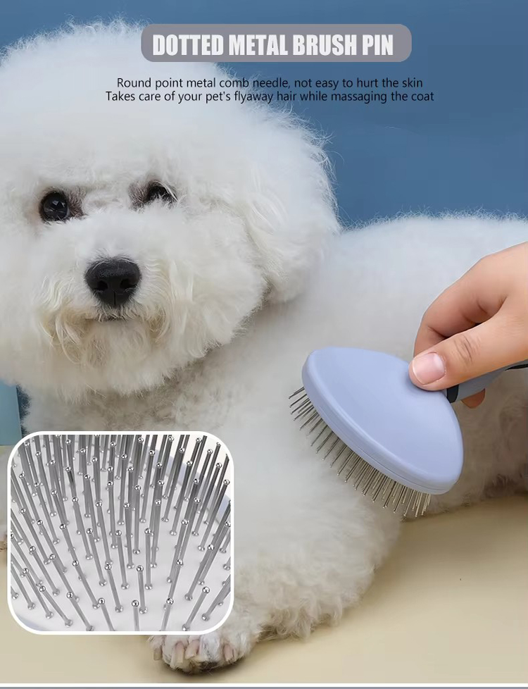Factory Wholesale Custom Logo Two Types Cat Pin Brush Dog Pet Grooming Slicker Brush
