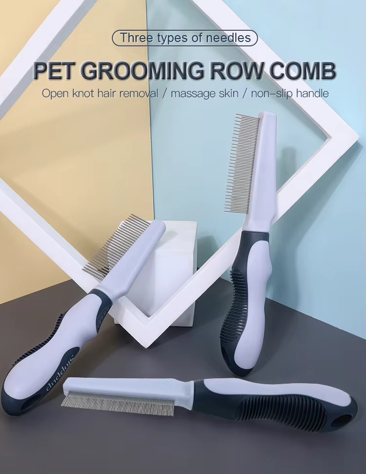 Factory Wholesale Custom Logo Pet Lice Hair Comb Dog Cat Flea Grooming Comb Metal Pin Comb