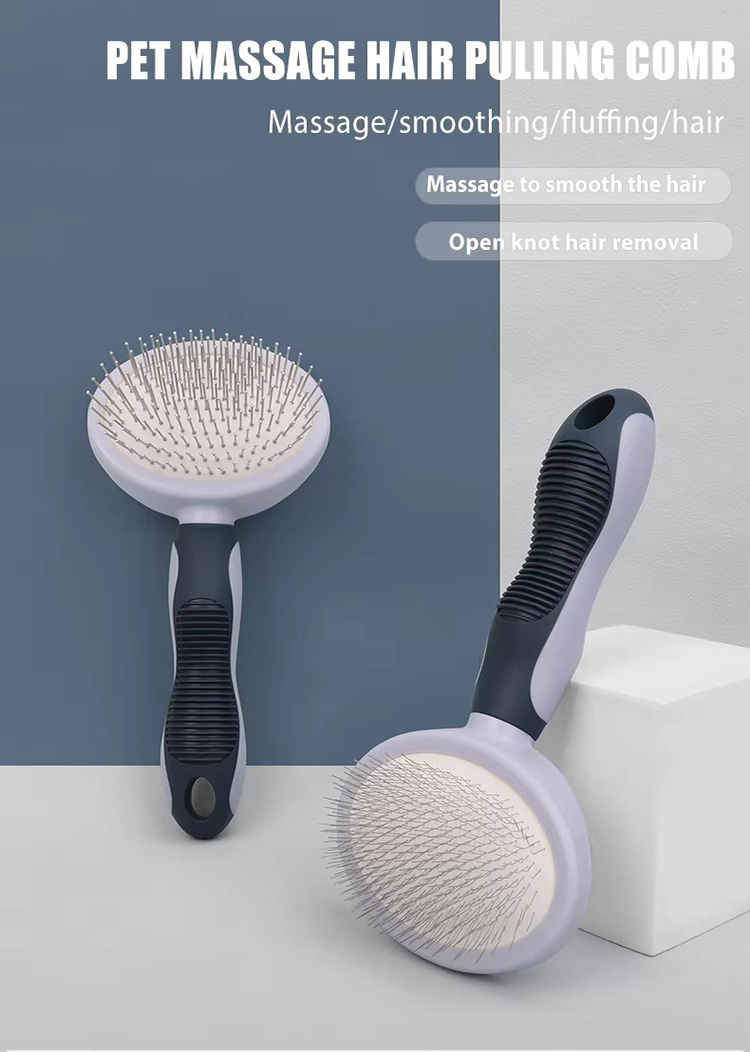 Factory Wholesale Custom Logo Two Types Cat Pin Brush Dog Pet Grooming Slicker Brush