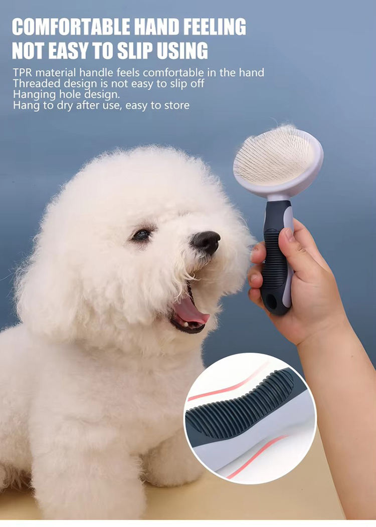 Factory Wholesale Custom Logo Two Types Cat Pin Brush Dog Pet Grooming Slicker Brush