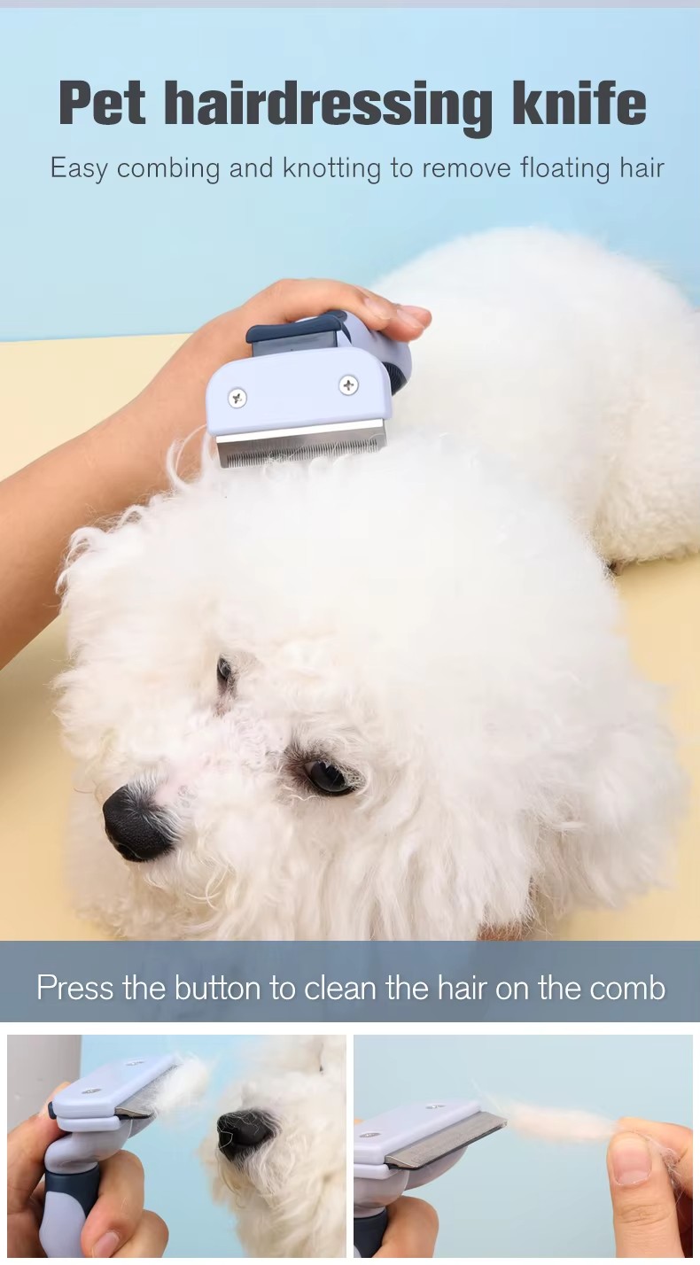 Factory Wholesale Custom Logo Self Cleaning Cat Deshedding Tool Dog Pet Grooming Slicker Brush