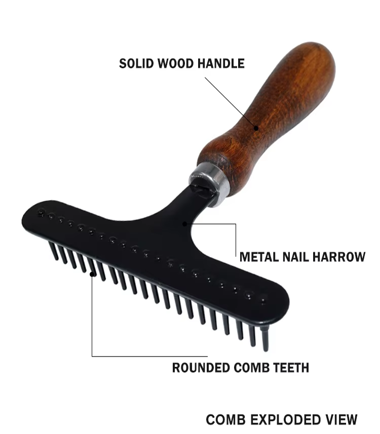 Factory Wholesale Custom Logo Wooden Pet Nail Rake Comb Dog Grooming Rake Comb