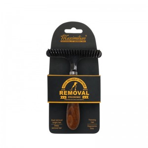 Factory Wholesale Custom Logo Wooden Pet Nail Rake Comb Dog Grooming Rake Comb
