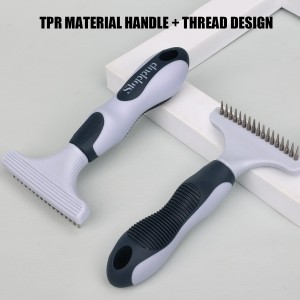 Factory Wholesale Custom Logo Two Rows Teeth Cat Hair Cleaning Dog Rake Comb Pet Grooming Products