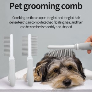 New Design Custom Logo Grey Series Pet Cat Comb Dog Grooming Brush
