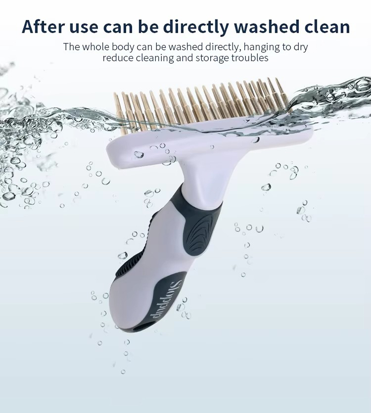 Factory Wholesale Custom Logo Two Rows Teeth Cat Hair Cleaning Dog Rake Comb Pet Grooming Products