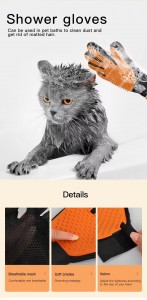 Customized Pet Bathing Glove Hair Remover Brush Cat and Dog Pet Grooming Glove
