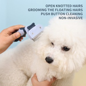 Factory Wholesale Custom Logo Self Cleaning Cat Deshedding Tool Dog Pet Grooming Slicker Brush