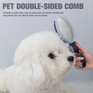 Factory Wholesale Custom Logo Double Sided Cat Hair Remover Massage Brush Dog Pet Grooming Brush