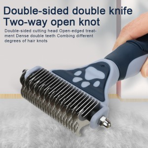Factory Wholesale Custom Logo Double Sided Cat Hair Remover Comb Dog Dematting Comb Pet Grooming Comb