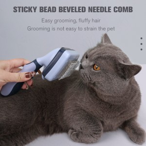 Factory Wholesale Custom Logo Self Cleaning Cat Hair Removal Pin Brush Dog Pet Grooming Slicker Brush