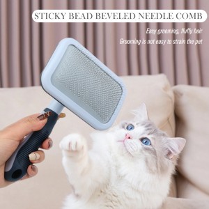 Factory Wholesale Custom Logo Long Pin Cat Hair Removal Brush Dog Pet Grooming Slicker Brush