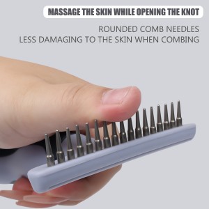 Factory Wholesale Custom Logo Two Rows Teeth Cat Hair Cleaning Dog Rake Comb Pet Grooming Products